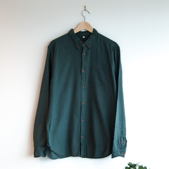 Forest green button down shirt Clearance